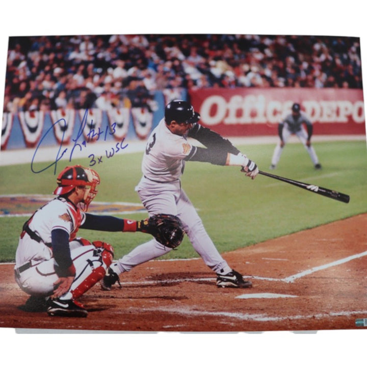 Jim Leyritz New York Yankees Autographed Inscribed 3x WSC  16x20 Photograph CX Auth
