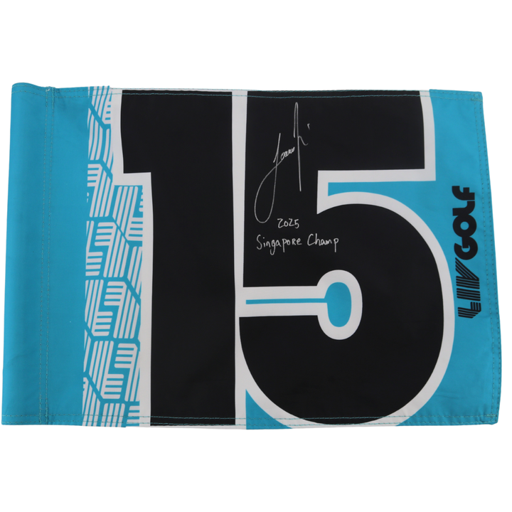 Joaquin Niemann LIV Golf Singapore 2025 Autographed Inscribed Hole #15 Pin Flag