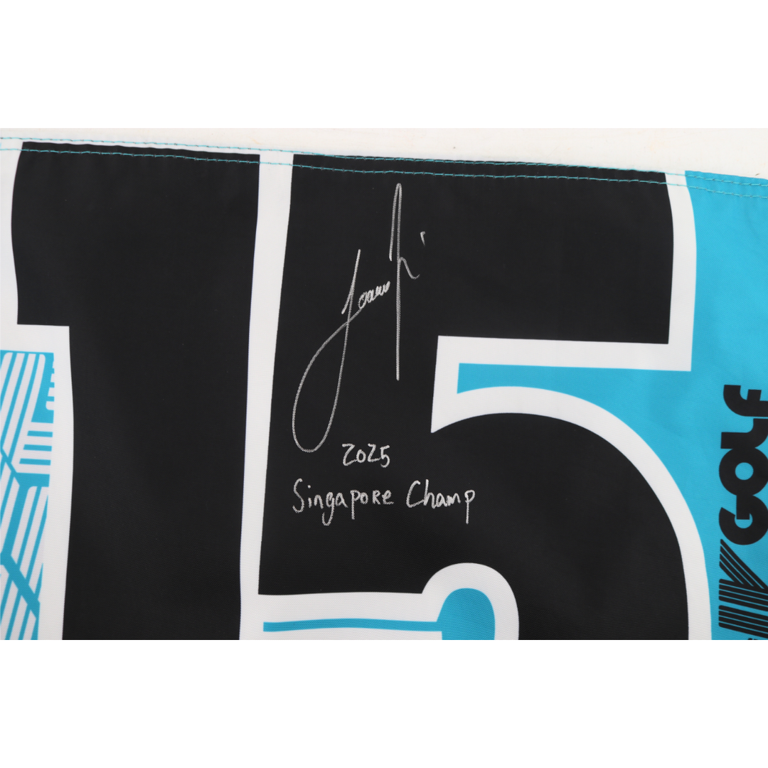 Joaquin Niemann LIV Golf Singapore 2025 Autographed Inscribed Hole #15 Pin Flag