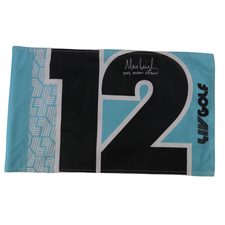 Marc Leishman LIV Golf Miami 2025 Autographed Inscribed Hole #12 Pin Flag