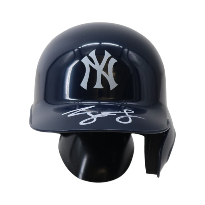 George Lombard Jr New York Yankees Autographed Mini Batting Helmet Beckett Auth