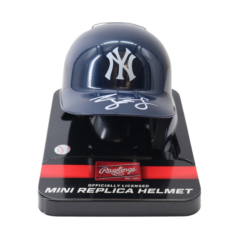 George Lombard Jr New York Yankees Autographed Mini Batting Helmet Beckett Auth