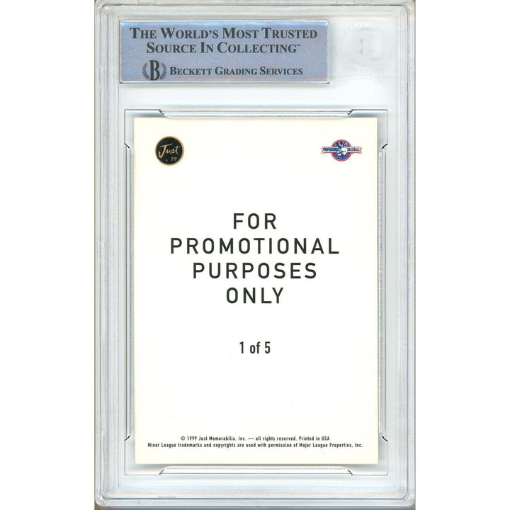 Pat Burrell Philadelphia Phillies Signed 1999 Just Promos Baseball Card BAS Auth Auto Slab