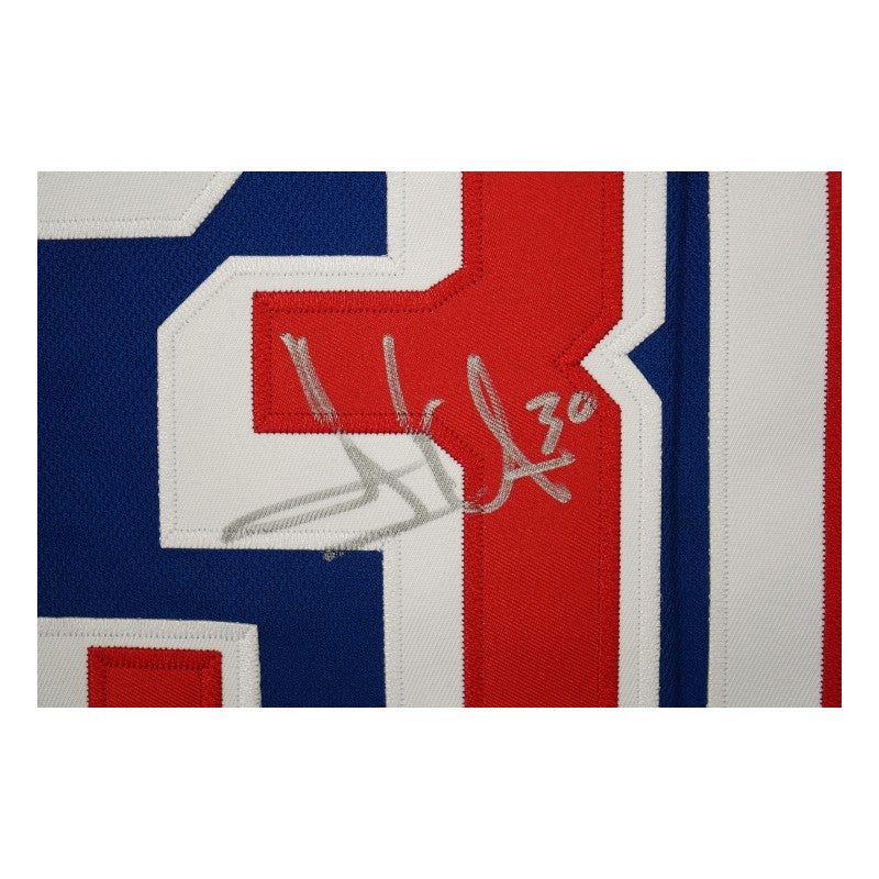 Henrik Lundqvist New York Rangers Autographed Blue Pro Style Jersey JSA Holo Only