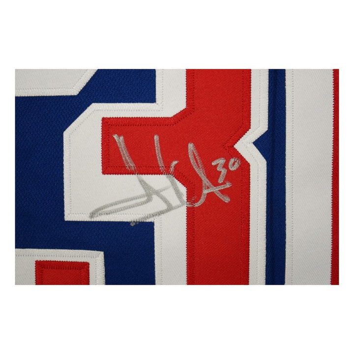 Henrik Lundqvist New York Rangers Autographed Blue Pro Style Jersey JSA Holo Only