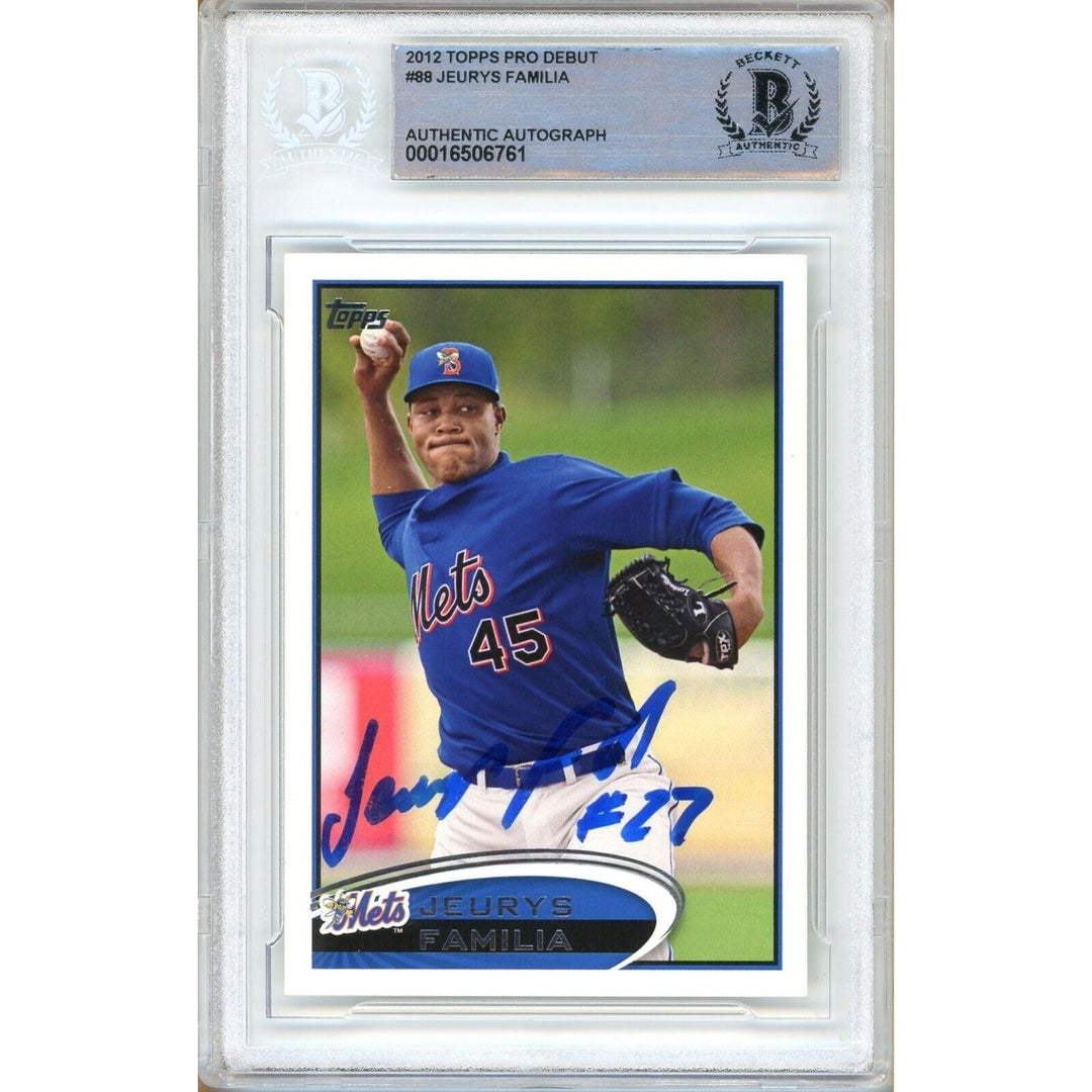 Jeurys Familia New York Mets Signed 2012 Topps Pro Debut Card Beckett Auth Auto Slab