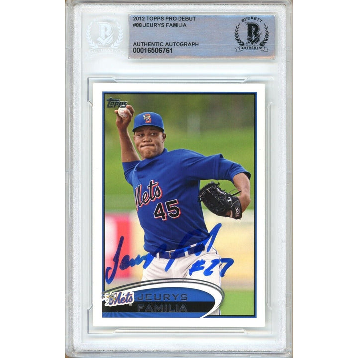 Jeurys Familia New York Mets Signed 2012 Topps Pro Debut Card Beckett Auth Auto Slab