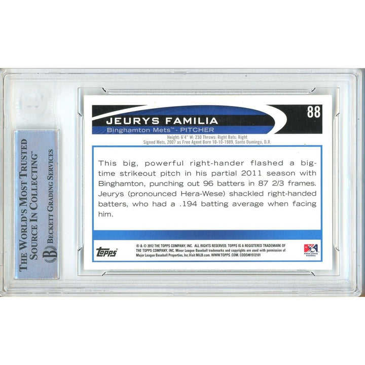 Jeurys Familia New York Mets Signed 2012 Topps Pro Debut Card Beckett Auth Auto Slab