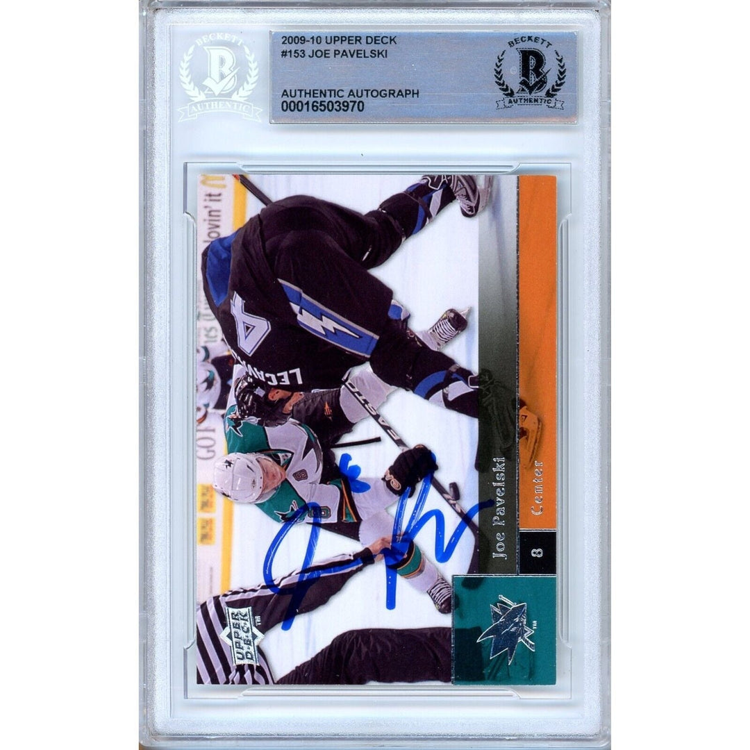 Joe Pavelski San Jose Sharks Signed 2009-10 Upper Deck Hockey Card Beckett Auth Auto