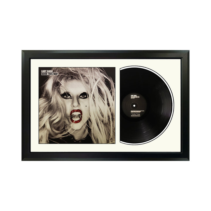 Lady Gaga Born This Way Genuine Vinyl Record & Cover Professionally Framed 17.5 x 26.5 Display with a White Mat