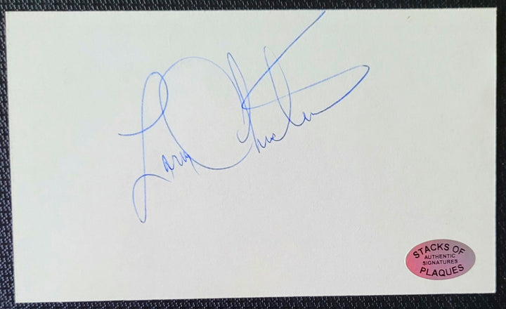 Larry Christenson Philadelphia Phillies Pitcher Signed 3x5 Index Card in a Black Frame (SOP)