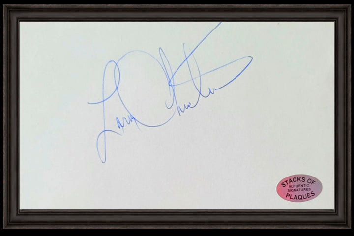 Larry Christenson Philadelphia Phillies Pitcher Signed 3x5 Index Card in a Black Frame (SOP)