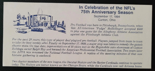 Larry Wilson St. Louis Cardinals Signed 75th Anniversary of the NFL September 17, 1994 Pro Football Hall of Fame First Day Cover (PSA)