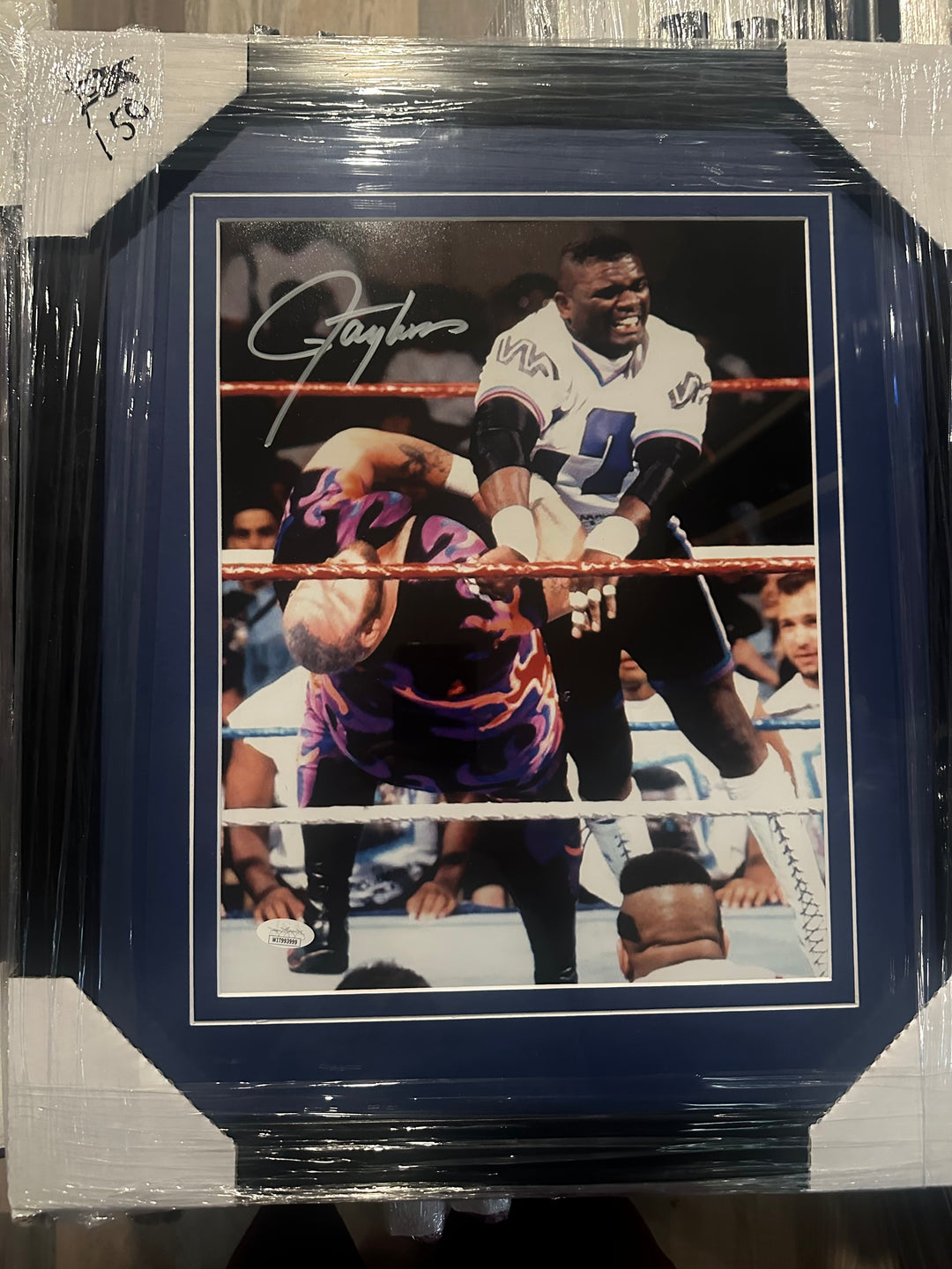 Lawrence Taylor signed framed 11x14 photo (wrestlemania)