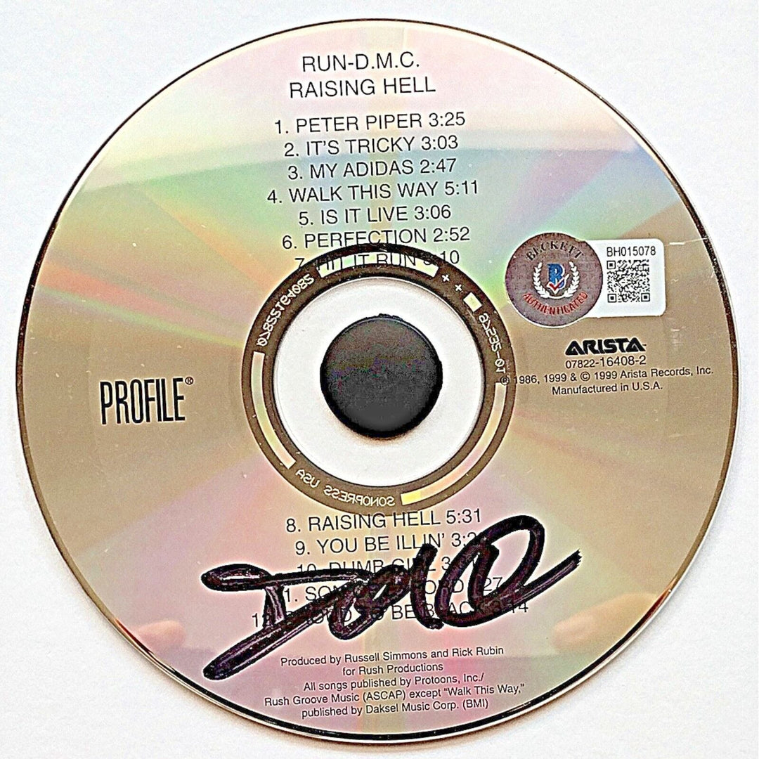 Darryl McDaniels Run DMC Signed Raising Hell CD Album Cover Framed Beckett Auto COA