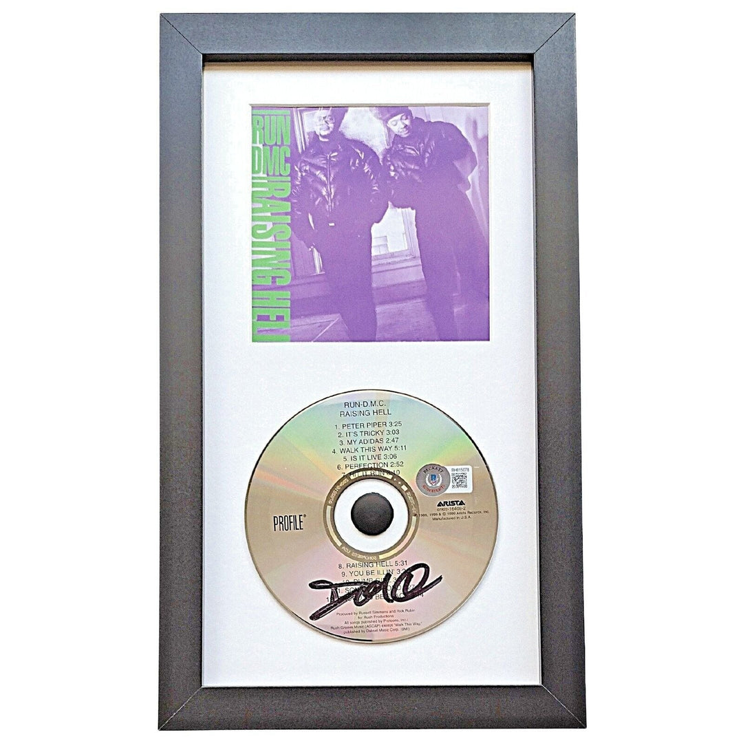 Darryl McDaniels Run DMC Signed Raising Hell CD Album Cover Framed Beckett Auto COA