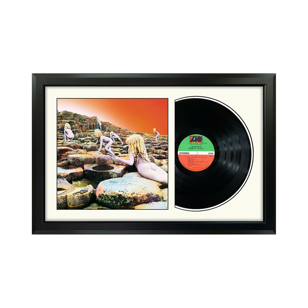 Led Zeppelin Houses of the Holy Genuine Vinyl Record & Cover Professionally Framed Wall Display with a White Mat