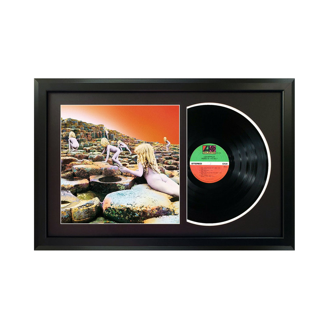 Led Zeppelin Houses of the Holy Vinyl Record & Cover Professionally Framed 17.5 x 26.5 Wall Display with a Black Mat