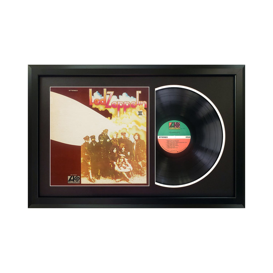 Led Zeppelin Led Zeppelin II Genuine Vinyl Record & Cover Professionally Framed Wall Display with a Black Mat