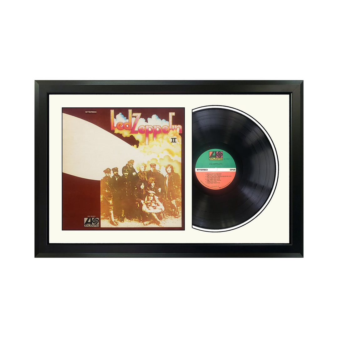 Led Zeppelin Led Zeppelin II  Genuine Vinyl Record & Cover Professionally Framed Wall Display with a White Mat