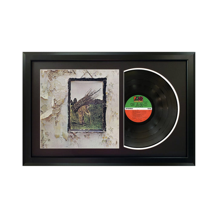 Led Zeppelin Led Zeppelin IV Vinyl Record & Cover Professionally Framed Wall Display with a Black Mat