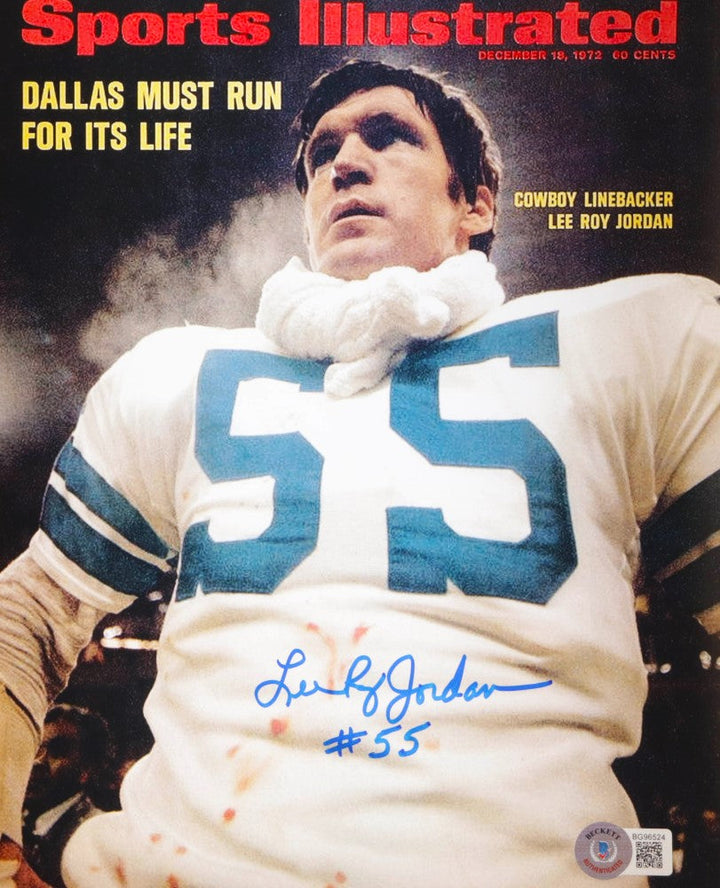 Lee Roy Jordan Dallas Cowboys Signed 8x10 Photo (Beckett)
