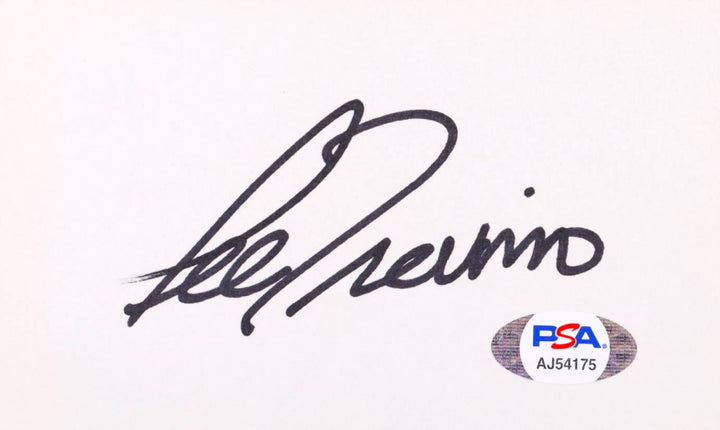 Lee Trevino Legendary Pro Golfer and World Golf Hall of Famer Signed 3.5 x 5 Index Card in a Black Frame (PSA COA)