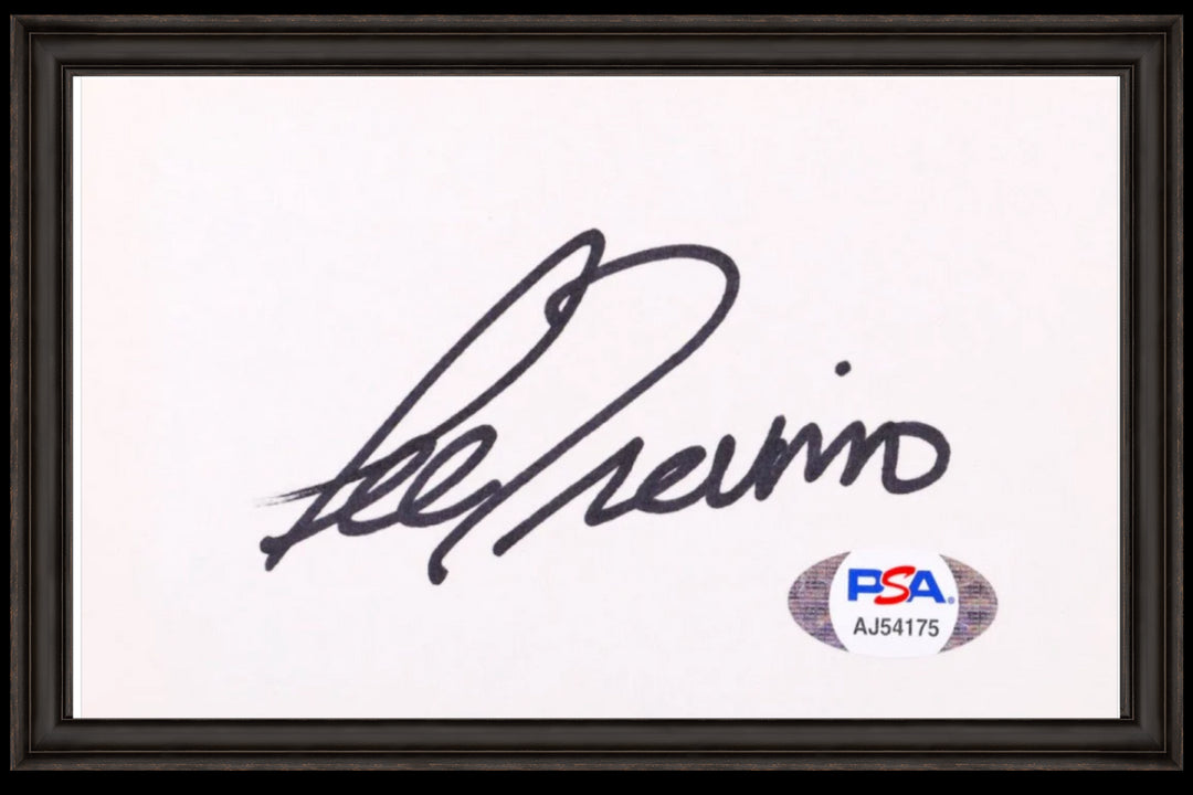 Lee Trevino Legendary Pro Golfer and World Golf Hall of Famer Signed 3.5 x 5 Index Card in a Black Frame (PSA COA)