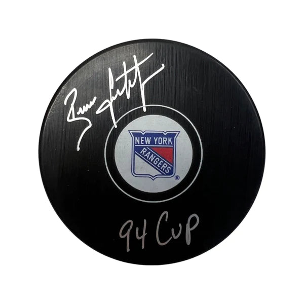 Brian Leetch New York Rangers Autographed Signed and Inscribed 94 Cup Hockey Puck (CX Auth)