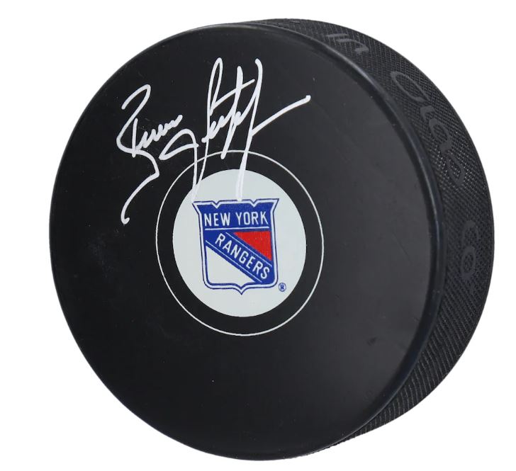 Brian Leetch New York Rangers Autographed Signed Hockey Puck (CX Auth)