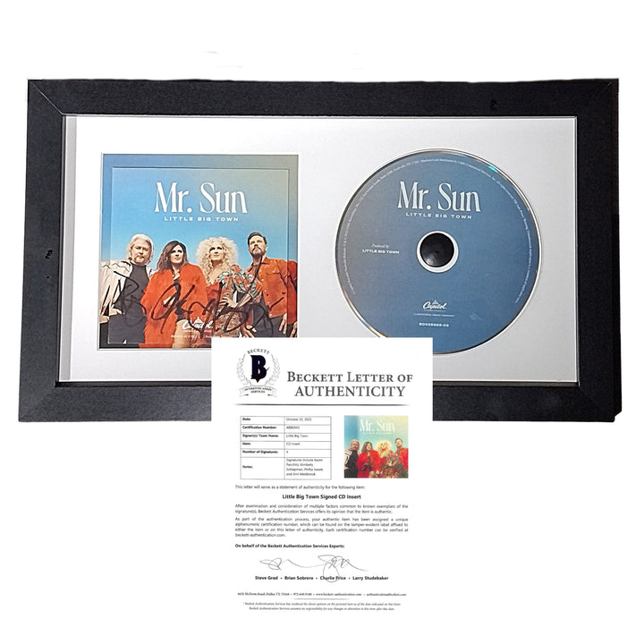 Little Big Town Signed Mr Sun CD Cover Framed Wall Display Beckett Certified Authentic