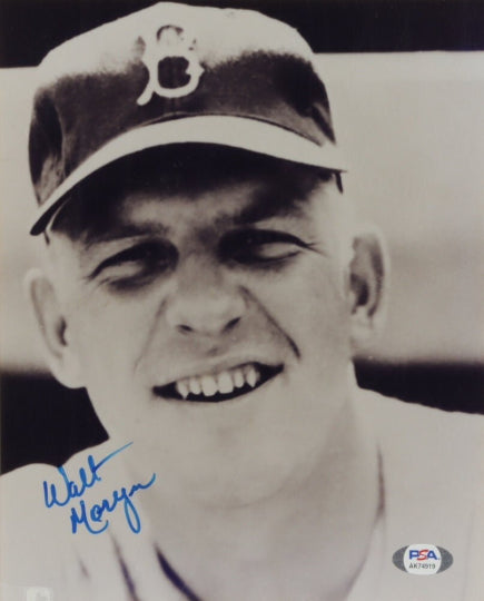 Lot of 2-Walt Moryn and Billy Loes Brooklyn Dodgers Signed Individual Vintage 8x10s Photos (PSA)