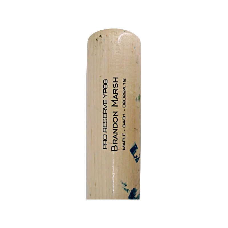 Brandon Marsh Philadelphia Phillies 2024 Cracked Game Used Victus Pro Reserve YP66 Maple 34/31 Bat (Brandon Marsh CX LOA)