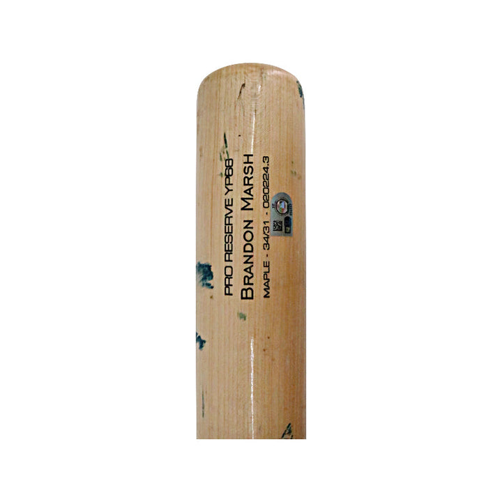 Johan Rojas Philadelphia Phillies 2024 Cracked Game Used Victus Pro Reserve Brandon Marsh YP66 Maple 34/31 Bat (MLB Auth)