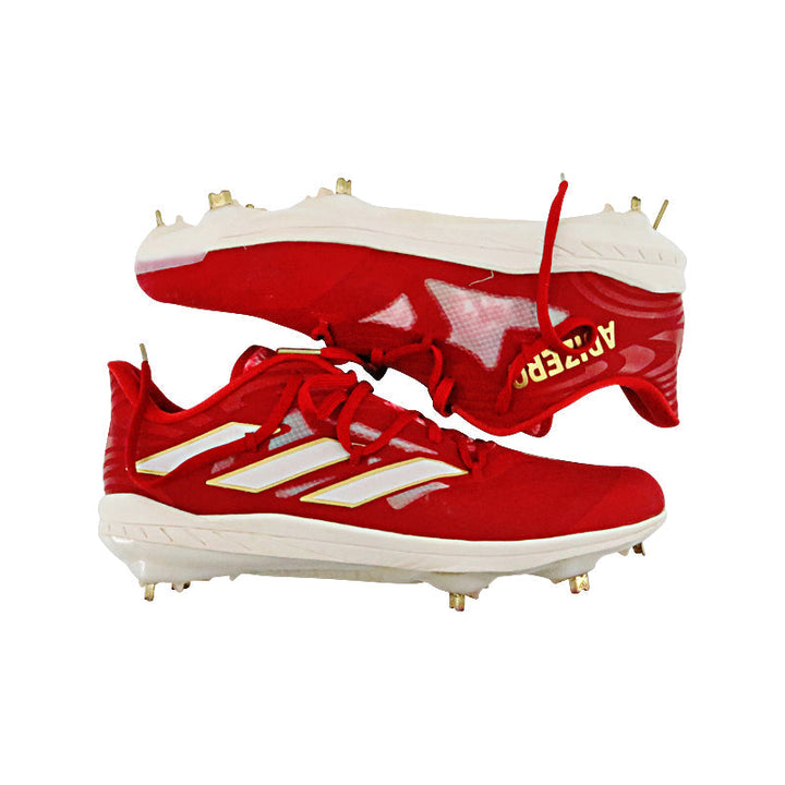 Brandon Marsh Philadelphia Phillies 2024 Game Worn Pair of Red Adidas Summer Bash Adizero Cleats - Size 13 (Brandon Marsh CX LOA)