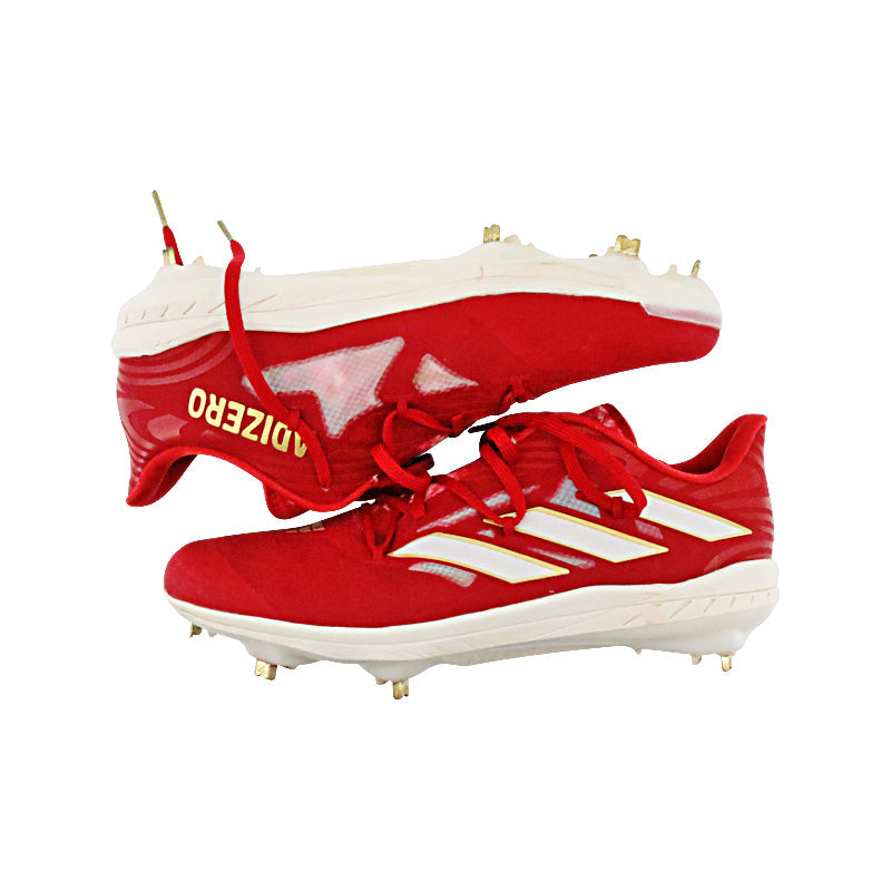 Brandon Marsh Philadelphia Phillies 2024 Game Worn Pair of Red Adidas Summer Bash Adizero Cleats - Size 13 (Brandon Marsh CX LOA)