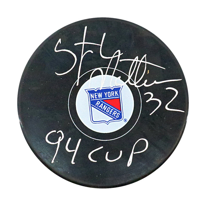 Stephane Matteau New York Rangers Autographed Signed Inscribed '94 Cup' Replica Rangers Puck (CX Auth)