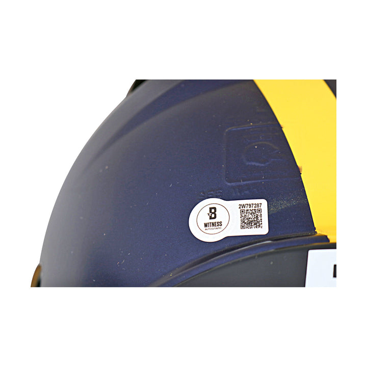 JJ McCarthy University of Michigan Autographed Riddell Full Size Authentic Speed Helmet (Beckett Auth)