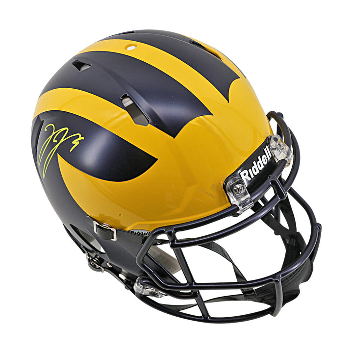 JJ McCarthy University of Michigan Autographed Riddell Full Size Authentic Speed Helmet (Beckett Auth)