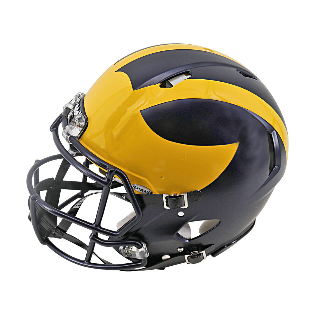 JJ McCarthy University of Michigan Autographed Riddell Full Size Authentic Speed Helmet (Beckett Auth)