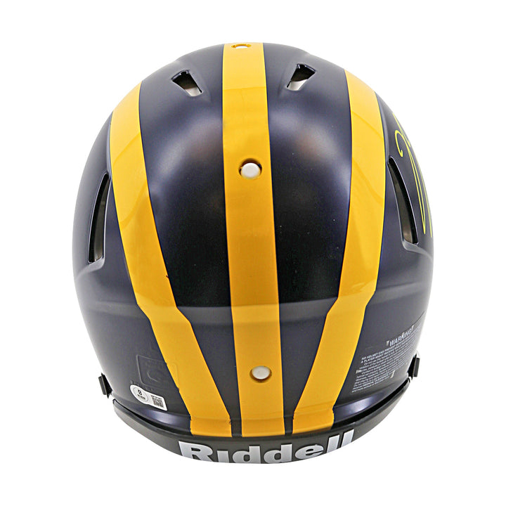 JJ McCarthy University of Michigan Autographed Riddell Full Size Authentic Speed Helmet (Beckett Auth)