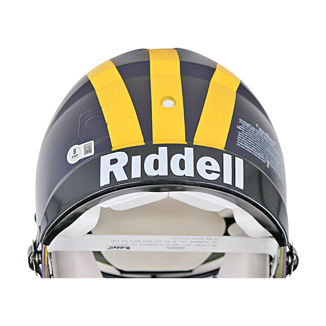 JJ McCarthy University of Michigan Autographed Riddell Full Size Authentic Speed Helmet (Beckett Auth)