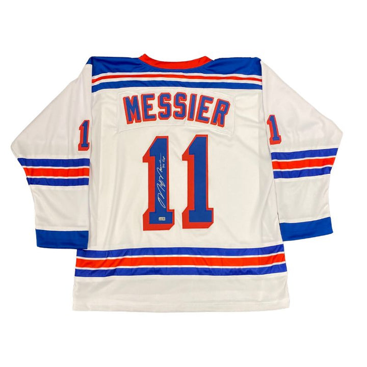 Mark Messier New York Rangers Autographed Inscribed 94 Cup White Pro Style Jersey CX Auth