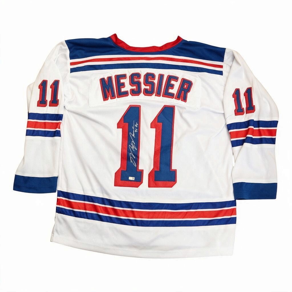 Mark Messier New York Rangers Autographed Inscribed 94 Cup White Pro Style Jersey CX Auth