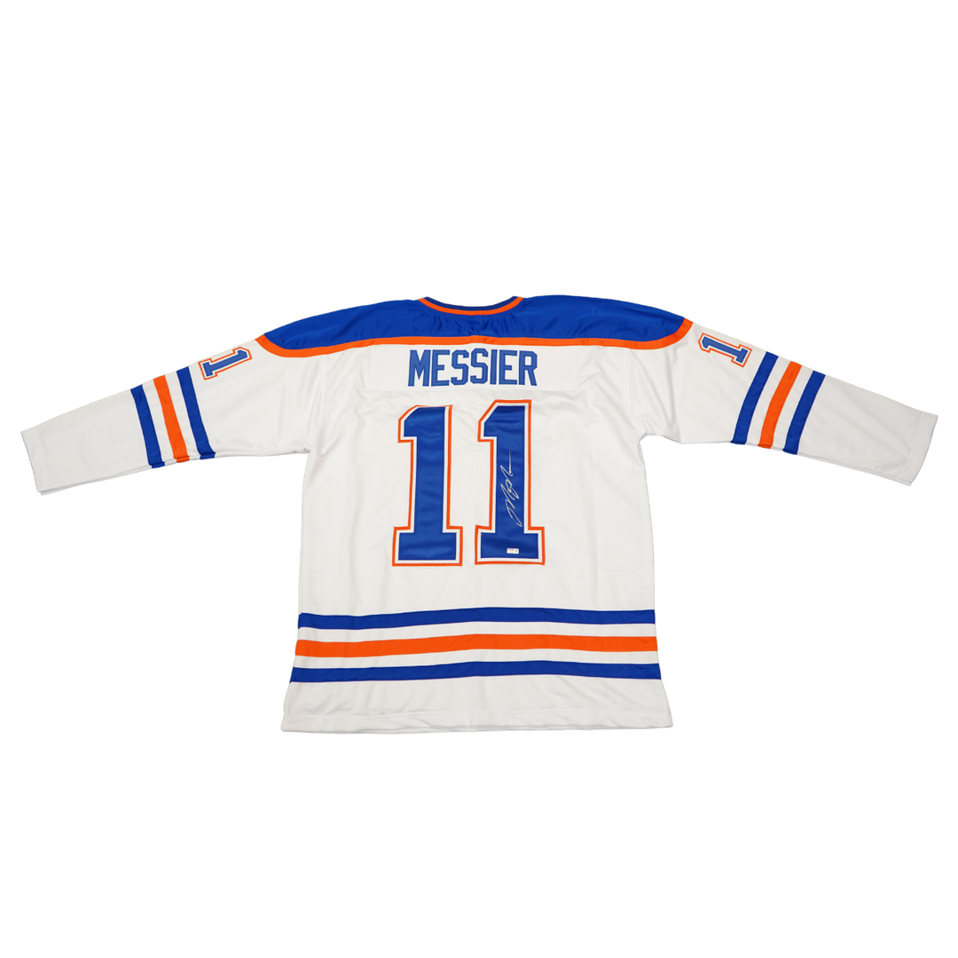 Mark Messier Edmonton Oilers Autographed Signed Pro Style White Jersey (CX Auth)