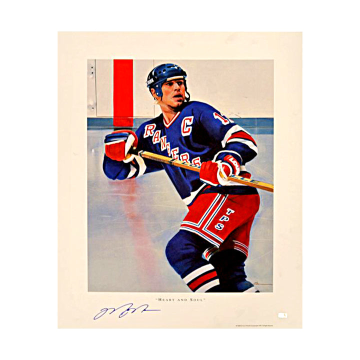 Mark Messier New York Rangers Autographed TPS Lithograph