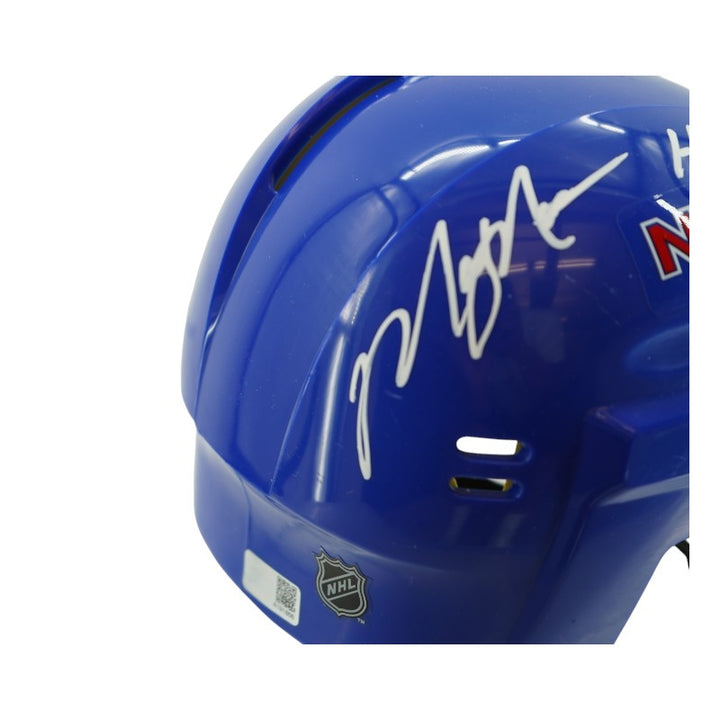Mark Messier New York Rangers Autographed Inscribed HOF 07 Mini Helmet CX Auth