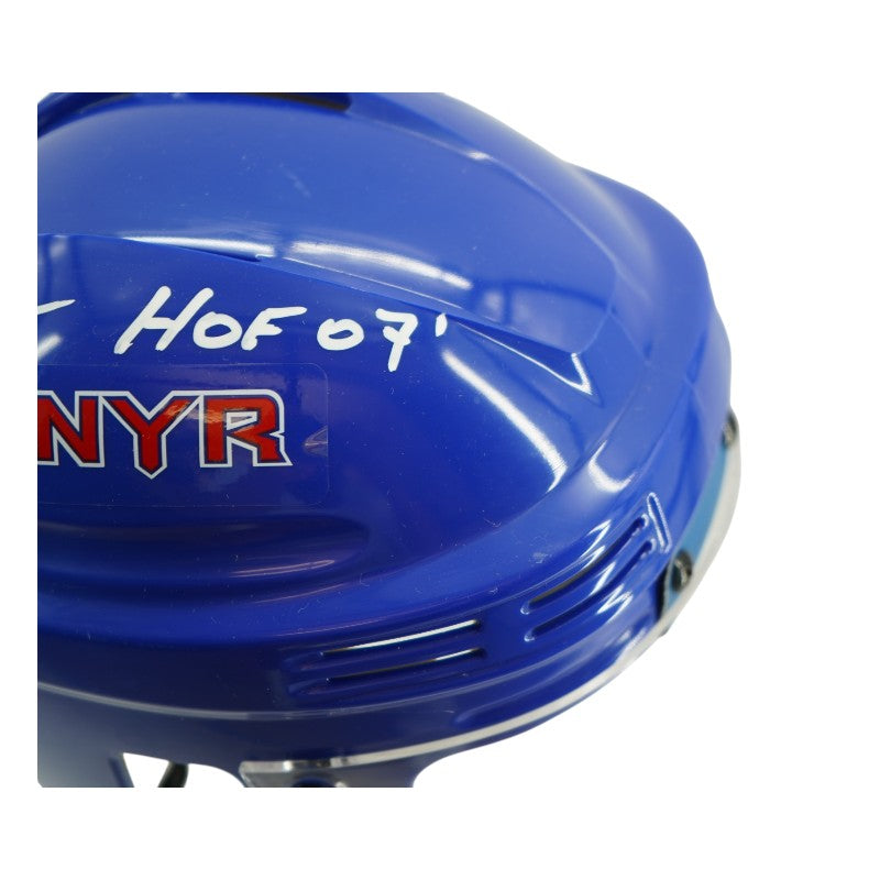 Mark Messier New York Rangers Autographed Inscribed HOF 07 Mini Helmet CX Auth