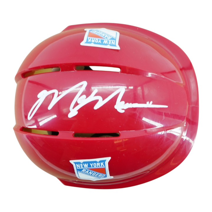 Mark Messier New York Rangers Autographed Red Mini Helmet CX Auth
