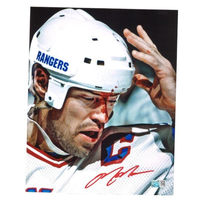 Mark Messier New York Rangers 8x10 Autographed Blood Signed in Red Photo CX Auth